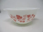 Vintage Pyrex Cinderella Mixing Bowl Gooseberry Pink White #441 1 1/2 pints