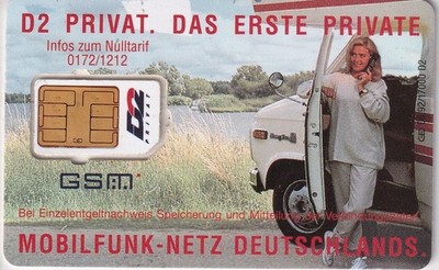 GERMANY - GSM SIM - MANNESMANN D2 PRIVAT - FRAU AM AUTO (SIEHE LISTUNG) - USED