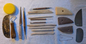 20 POTTERY & CLAY TOOLS -- for Throwing, Trimming, Sculpting, & Carving -- LOT