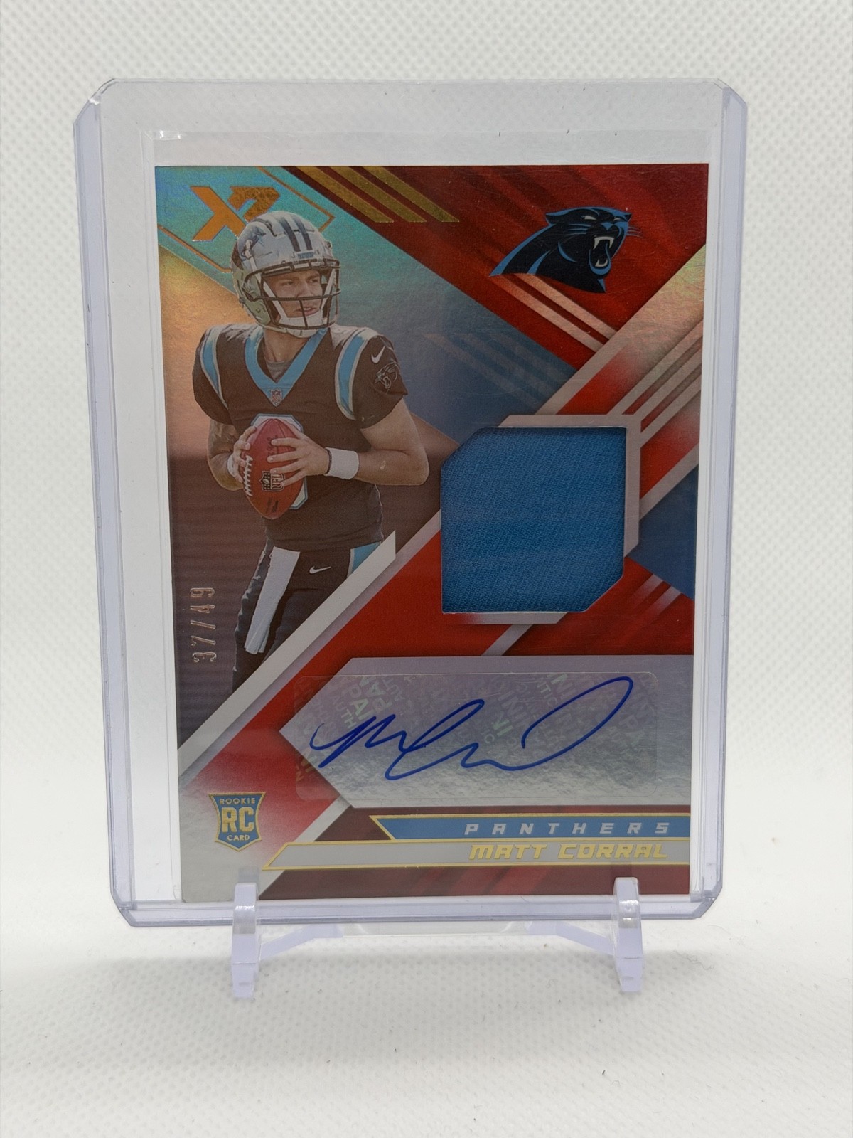 Matt Corral Rookie Patch Autographs #RSA Red /49 RC RPA 2022 Panini XR Panthers