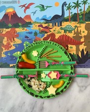 Constructive Eating Made in USA Combo with Set of 3 Garden Utensils, Dinosaur...