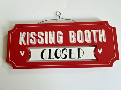 Wooden Kissing Booth Open/Closed Sign