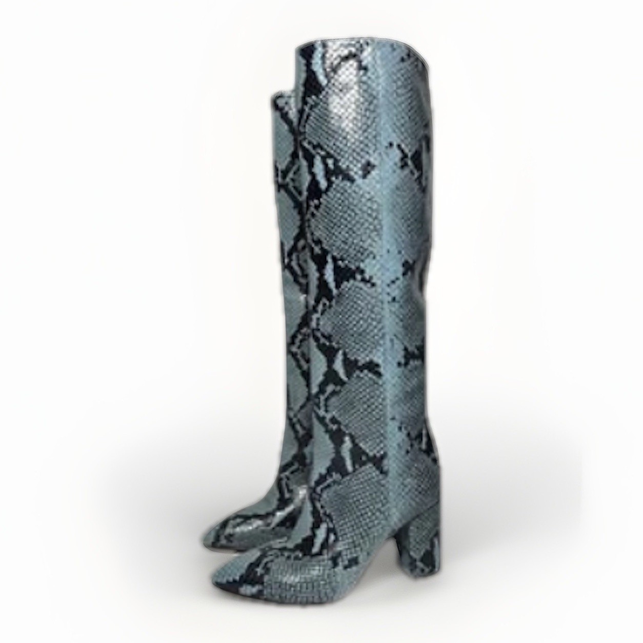 Paris Texas Knee High Boots Womens Sz 37 Blue Lea… - image 1