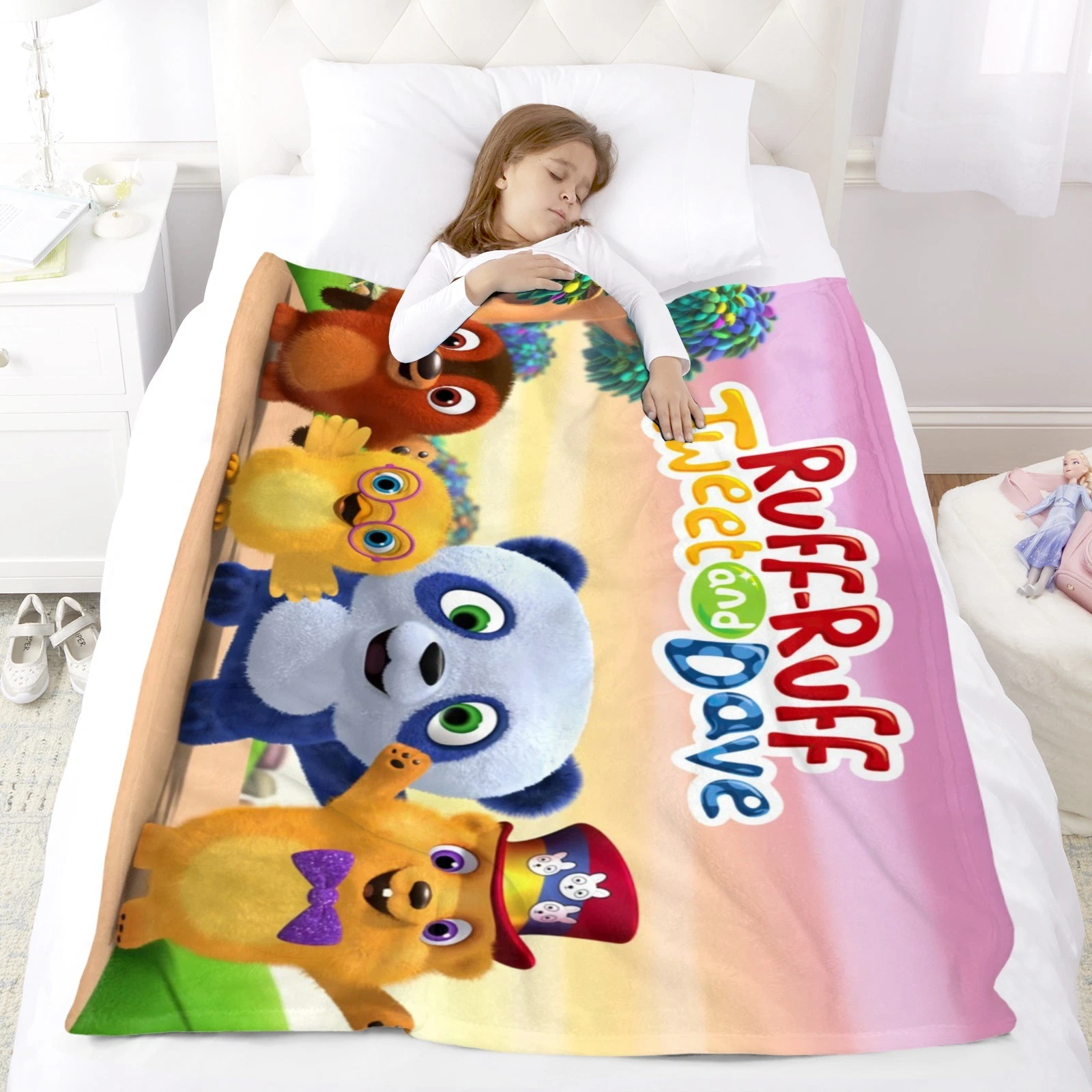 Ruff-Ruff, Tweet and Dave Blanket Soft Flannel Bed Sofa Throw Gift