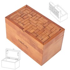 Big 32 Steps Wooden Secret Puzzle Box Toys Wood Money Holder Handmade Storage