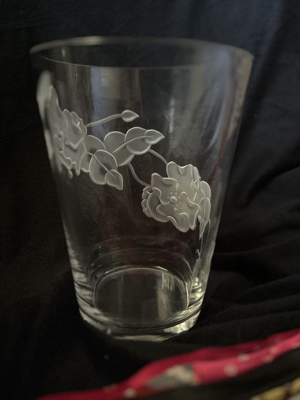 RARE! Stunning HAWKES Crystal Signed Vase, Satin Pattern, 8 1/4" Tall 