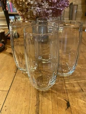 Vintage Libbey Crisa Clear Optic Panel Ribbed Glass Tumblers