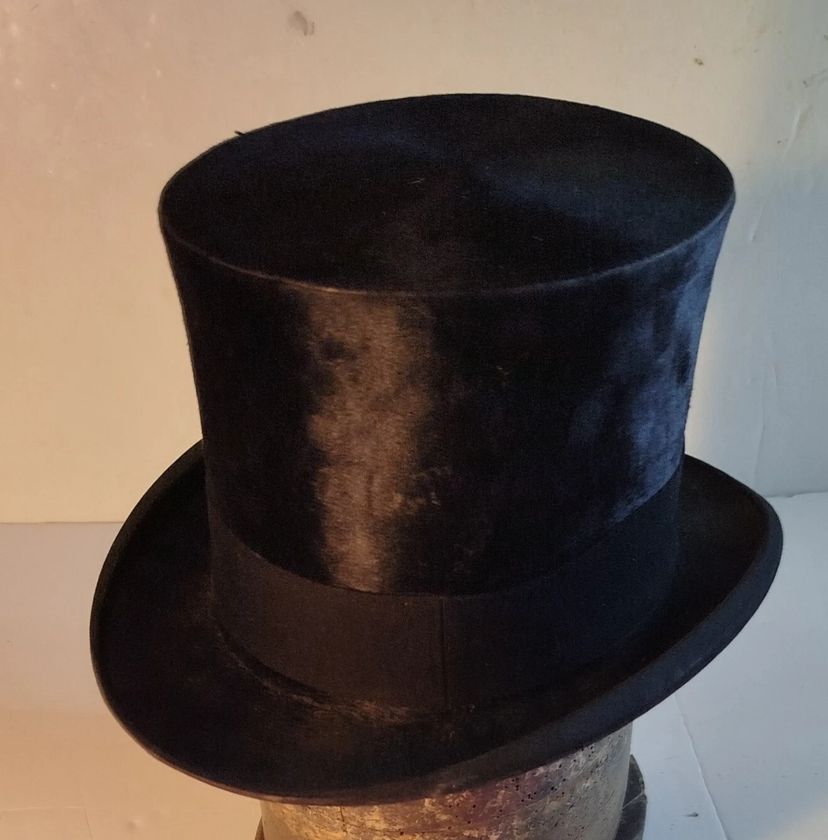 Lot De 2 Chapeaux Haut-de-forme Victoriens Pour Enfants – Modèles Doux En Feutrine Noire, Bande Satin, Tour De Tête 55 Cm – Déguisement Historique
