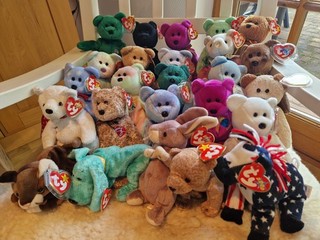 Konvolut 25 Ty Beanie Babies mit Etikett retired top Zustand