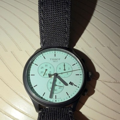 Tissot Chrono XL Quartz Chronograph Men's Watch White Dial Black Fabric Strap