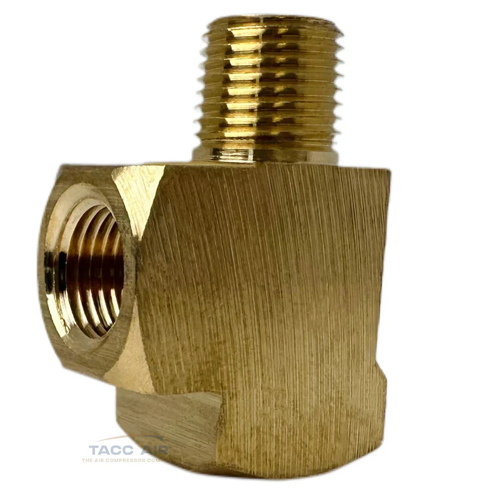 Camiseta de rama de latón macizo NPT de 1/8" de 3 vías con 2 hilos hembra y 1 macho Foto 3 de 4
