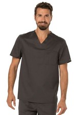 Cherokee WW690 Men's V-Neck Scrub Top Pewter - XS