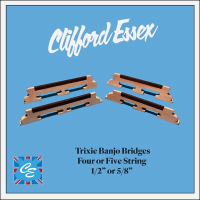 TRIXIE BANJO BRÜCKE. 3 FUSS. AHORN/EBENHOLZ TOP. 4 ODER 5 SAITEN. 1/2'' ODER 5/8''