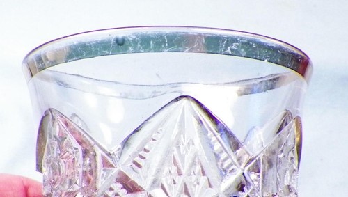 Omnibus Tumbler U.S. Glass #15124 Keystone Hobstar Clear EAPG Gold 1910 Antique - Picture 6 of 6
