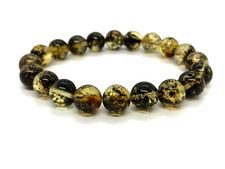 Baltic Amber Bracelet Gift Round Beads 9 mm 0.35" Amber Ladies Jewelry 8,3g 2566