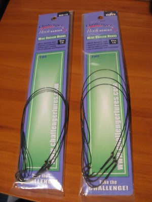 6 Wire Snelled Challenger Mustad Fish Hooks Cincinnati Bass Style WSH Size 1/0 | eBay 6 Wire Snelled Challenger Mustad Fish Hooks Cincinnati Bass Style WSH Size 1/0 | eBay