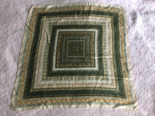 Vintage ECHO 100% Silk Square Geometric Design Scarf