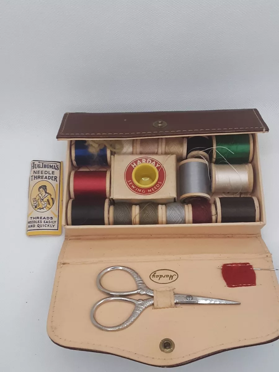 Harday Sewing Needs Scarlet Sewing Kit Geniune Leather Case With