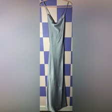 NWT Show Me Your MuMu Tuscany Maxi Slip Dress in Silver Luxe Satin - Size M
