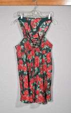 Vintage Victoria Secret Gold Label Green Rose Floral Babydoll Nightie Panties S