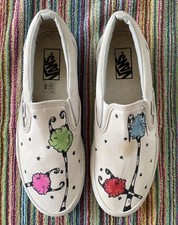 Matty Boy X Vans Classic Slip On Mens Size 8.5 Lorax Flowers Hand Drawn Sneakers