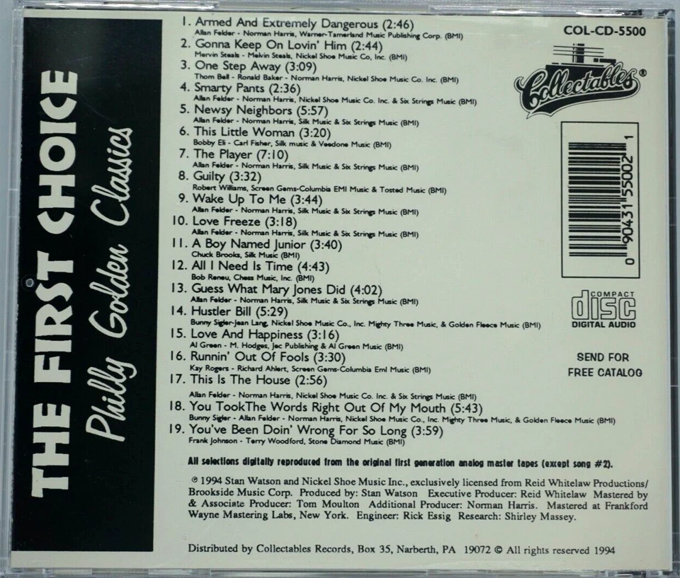 The First Choice : Philly Golden Classics  CD Album - RARE - Image 2 of 3