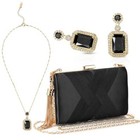 3 Pcs Clutch Purses for Women Handbag Evening Purses Bag for Wedding Prom Party
