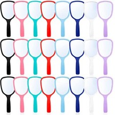 24 Pieces Hand Mirror Small Handheld Mirror with Handle Compact Makeup Mirror...