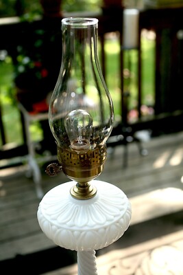 VINTAGE MILK GLASS FLOOR LAMP VICTORIAN ERA FENTON (?) VERY VERY