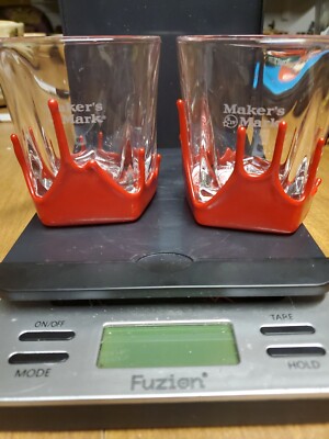 (2) Makers Mark | Cocktail Glasses | Red Wax Dipped [M11]
