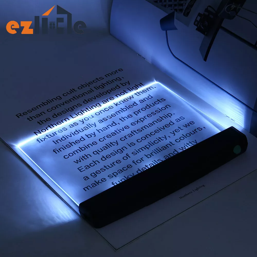 Creative LED Book Light Reading Night Flat Plate Panel Lamps