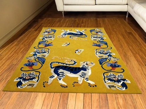 Handgetufteter Teppich Tiermotiv Flora und Fauna Sarah Gordon Teppich für Kinderzimmer. - Bild 1 von 9