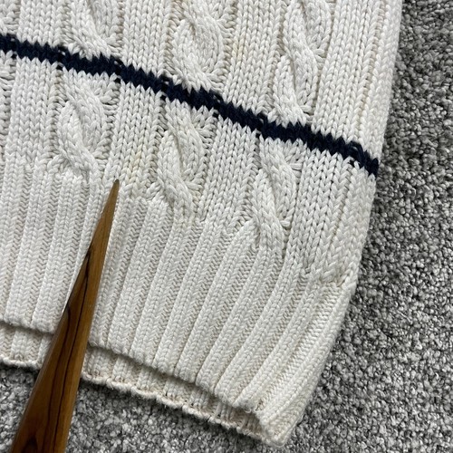 Vintage Polo Ralph Lauren Sweater 20 Cricket Tennis Cable Knit Prep Ivy Youth - Picture 13 of 17