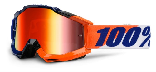100% ACCURI MOTOCROSS MX GOGGLES MIRROR LENS enduro bike 100 PERCENT NEW - Picture 20 of 35