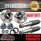 2X 2000Kg 5 Stud Landcruiser Pattern Trailer Hubs & 50mm Stub Axles 5/150 pcd
