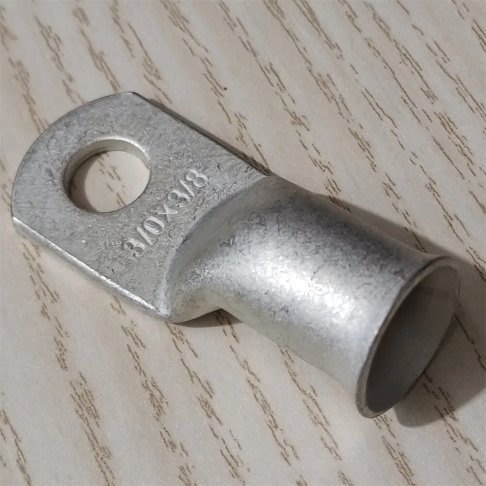 5PCS Tinned Copper Crimp Connectors 3/8'' Ring Battery Terminal 3/0AWG Wire Lug - Image 2 of 4