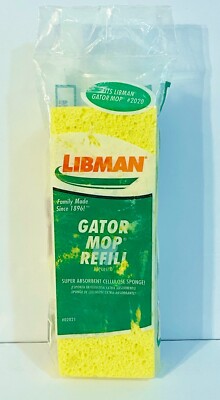 Libman Gator Mop Refill #02021 Heavy Duty Sponge Mop Resists Tearing