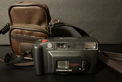 Minolta Freedom 50 35mm Point&Shoot Camera W/ Case-Take 2AA Batteries-Tested