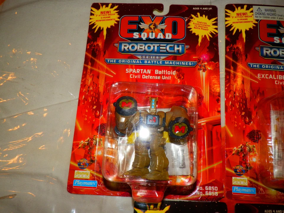 Lot (3) 1994 Playmates Exo Squad Robotech Raidar X / Excalibur MK V1 Spartan - Image 2 of 4