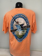 Guy Harvey "Living The Lifestyle" Marlin Swordfish Orange Sherbert L