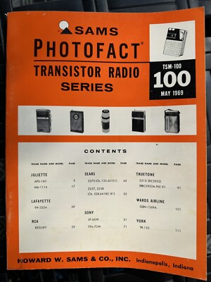 Sams Photofact Transistor Radio Series TSM-100 May 1969 Sears Truetone Wards