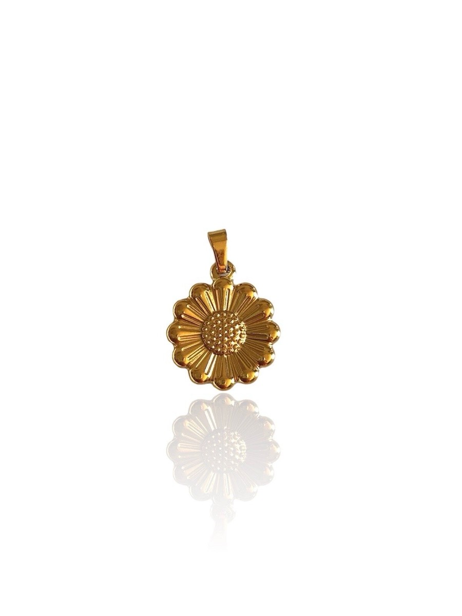 Ciondoli Fiore In Acciaio Inox, Nuovi 4 Colori: Oro, Argento, Rosa, Nero. Ideali Per Bigiotteria
