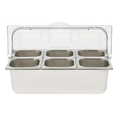 Party Fruit Seafood Buffet Tray Ice Food Serving Display Tray w/ Roll Top Cove