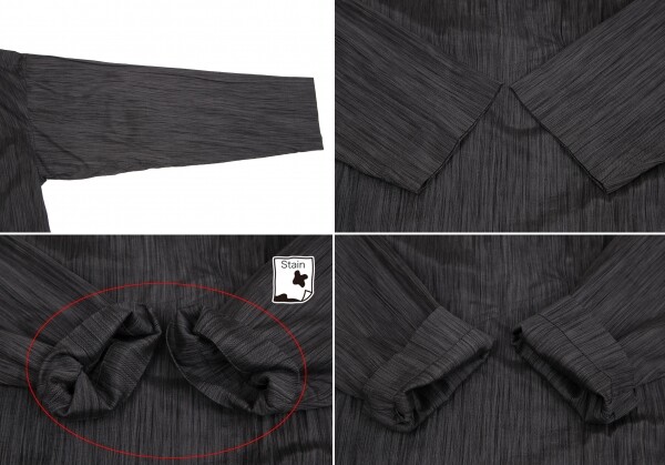 ISSEY MIYAKE PERMANENTE Striped Drape Neck Long Sleeve Shirt