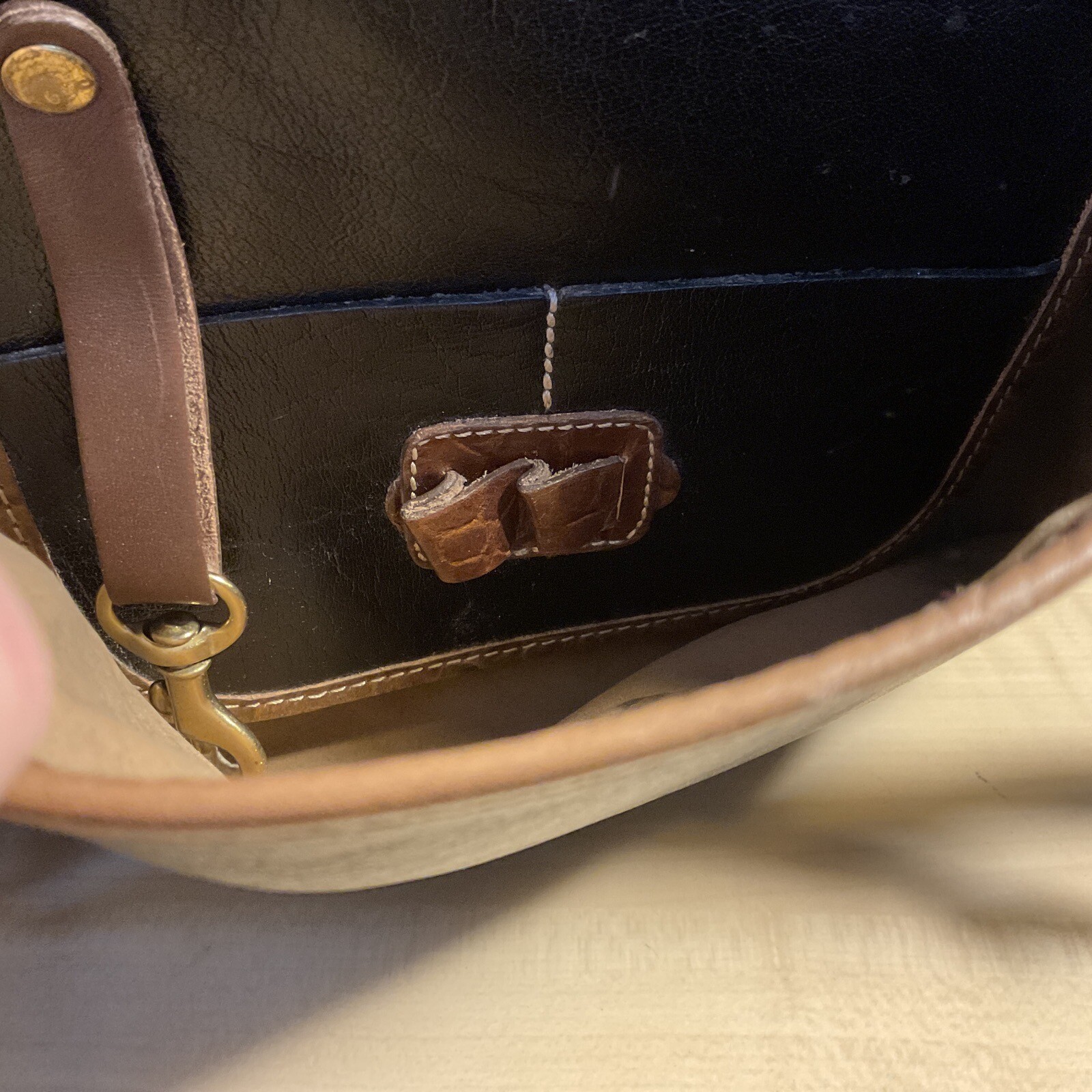 Brahmin Black & Brown Leather Croc Print Crossbody Bag Handbag eBay