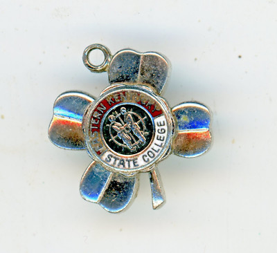 Vintage Eastern Kentucky State College Sterling Clover Pin charm