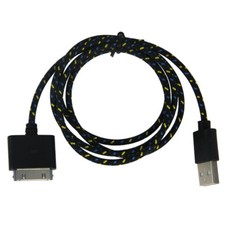 6FT FABRIC BRAIDED CHARGER CABLE power USB data sync FOR apple iPhone 4S ipod 3