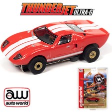 NOS Auto World ThunderJet Ultra-G Cars N Coffee - 1966 Ford GT40 Red HO slot car