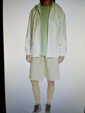 Tibi Women's White Coated Track Jacket Removable Hood Size:xs