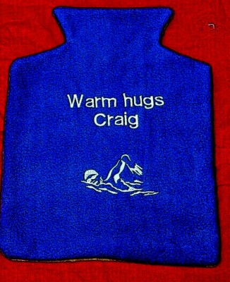 Personalisierter Wärmflaschenbezug Schwimmen Weihnachtsgeschenk Papa / Mama / Freund